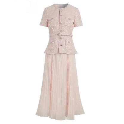 Elegant Tweed Skirt Set