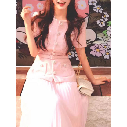 Elegant Tweed Skirt Set