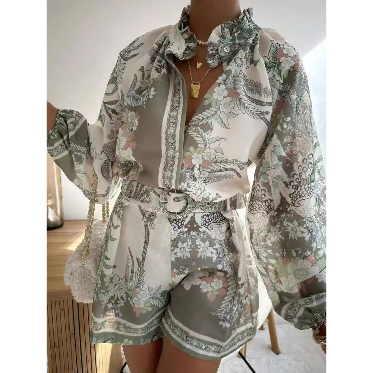 Casual Floral Print Set
