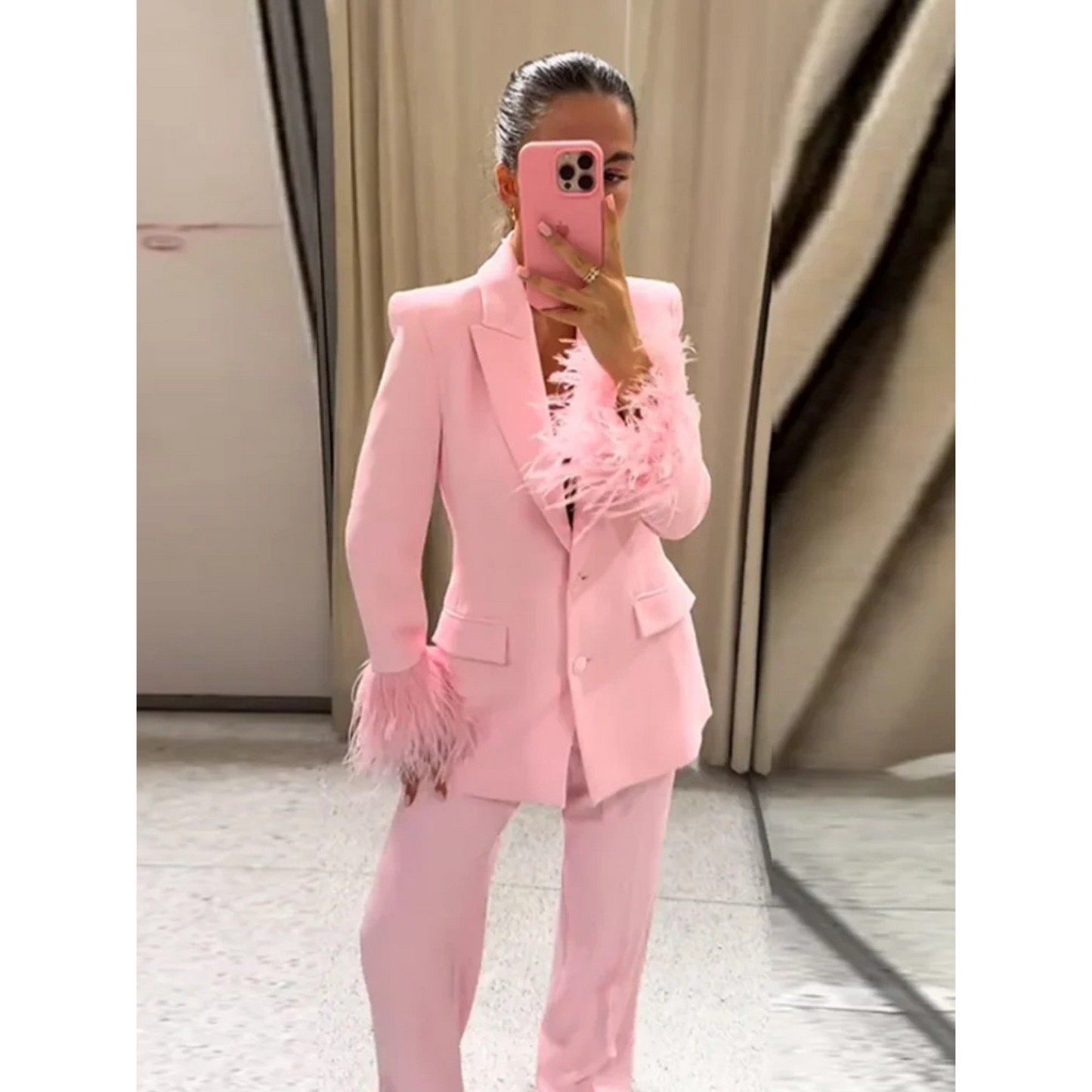 Feather Patchwork Suit