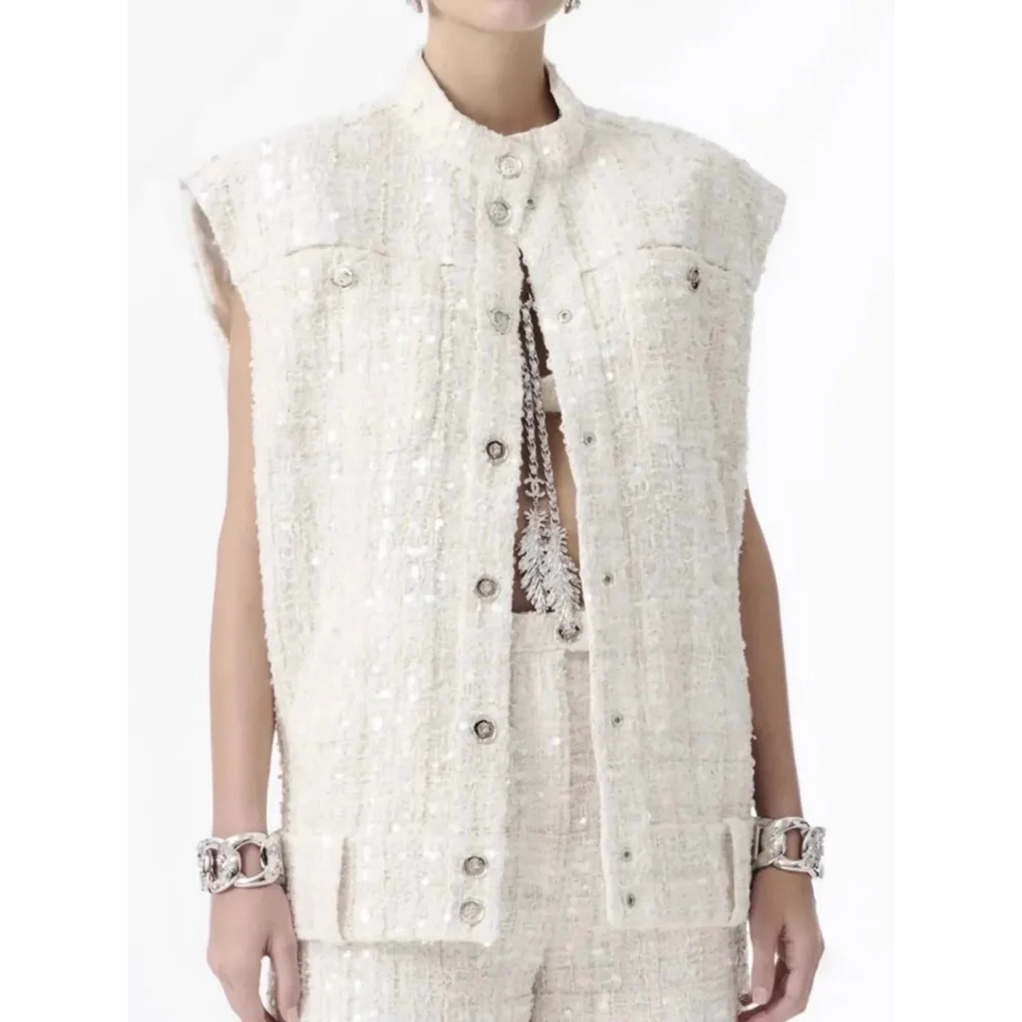 Sequin Tweed Classy Outfits