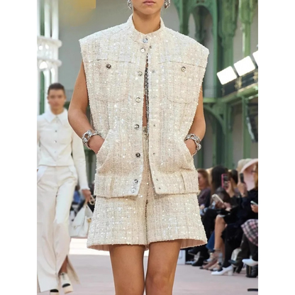 Sequin Tweed Classy Outfits