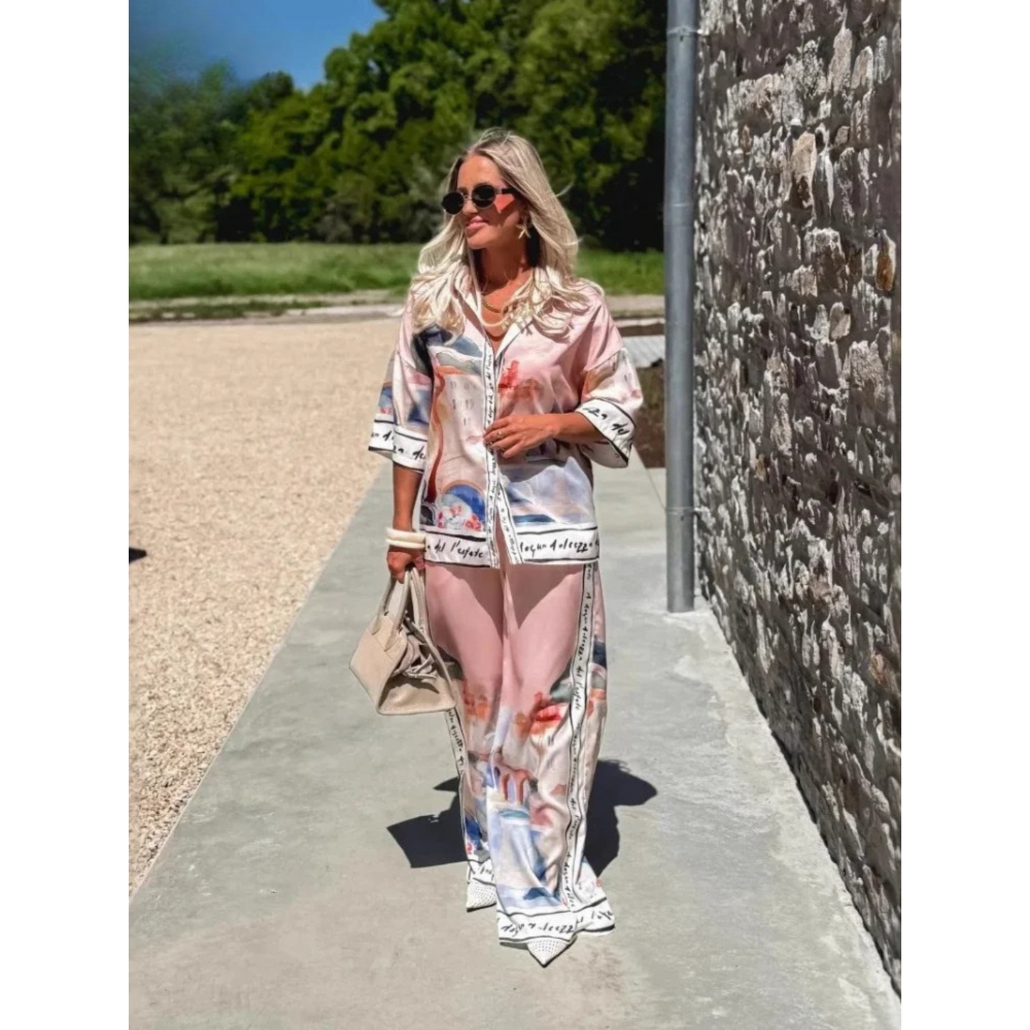 Elegant Printed Pants Set