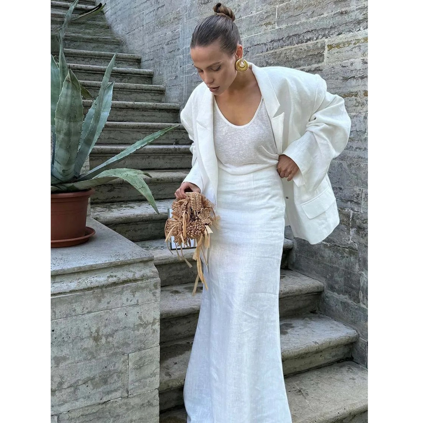 Oymimi White Two-Piece Set